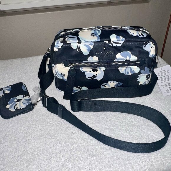 🌸 NWT Kate Spade Chelsea Regal Floral Crossbody + Coin Pouch — Navy - Picture 1 of 11